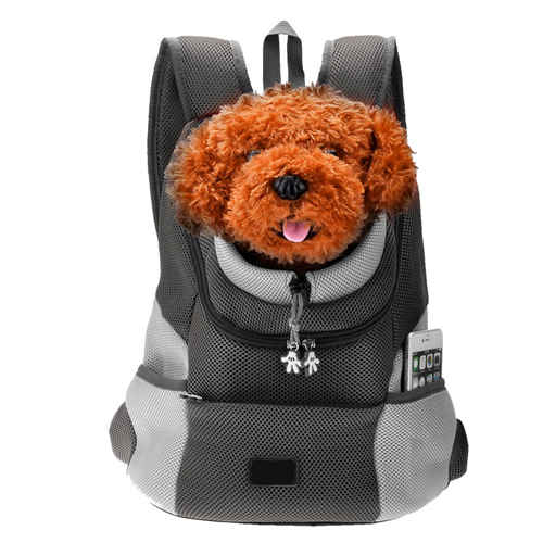 Comfortable Dog Cat Carrier Backpack, Puppy Pet Front Pack with Breathable Head Out Design and Padded Shoulder for Hiking Outdoor Travel