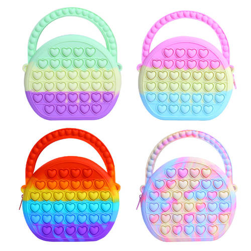 New cartoon handbag coin purse silicone bubble children messenger bag decompression toy bag